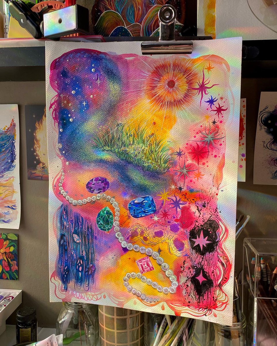 daixykaren's tweet photo. “Lush” ✨ 
acrylic gouache &amp; ink on watercolour paper https://t.co/TxYCYxGcA9