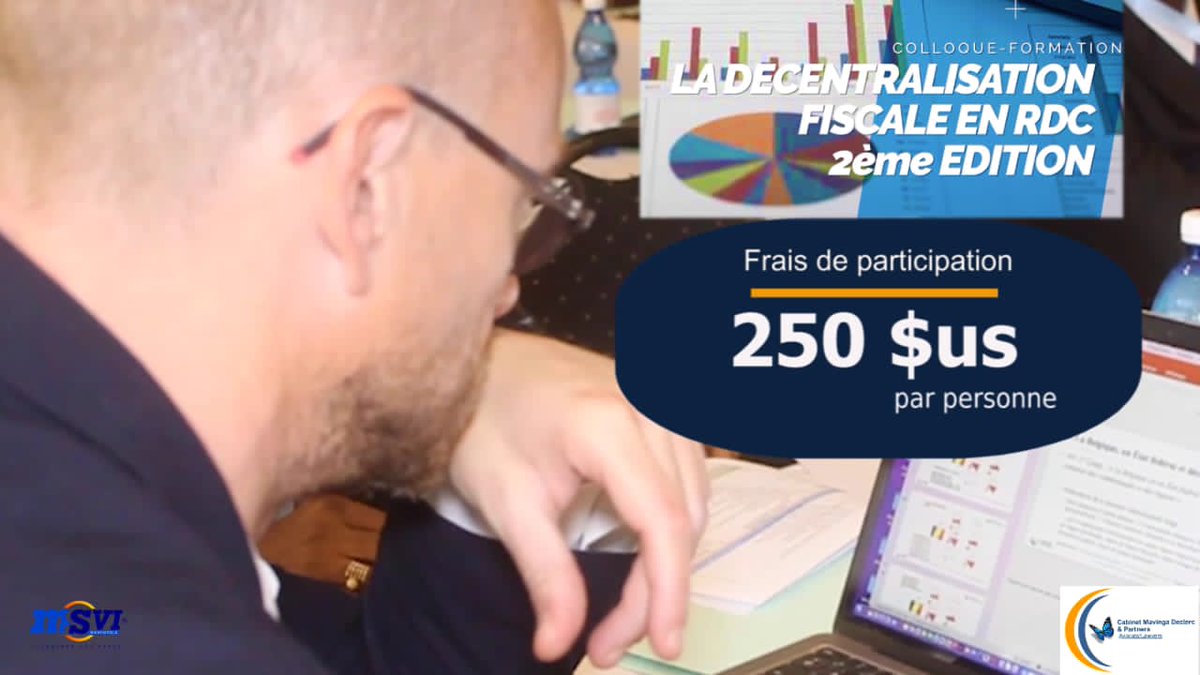 CabinetMdp's tweet photo. Enrichissez vos connaissances sur la décentralisation fiscale, au travers de ce colloque-formation qui sera dispensé par des experts Belges et Congolais, le 01 et le 02 mars 2023 à Lubumbashi. 
Pour tout contact, composez le +243898390684 ou +243997131267.
https://t.co/zeO8kDR2zp https://t.co/VZ3ibiYmq7