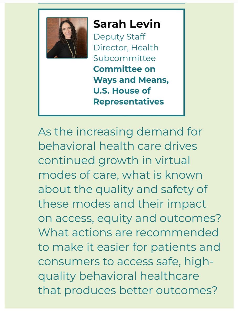 Navigating the Expansion of virtual #BehavioralHealth: Early Evidence of Impact #NQF23 a subject and service so important to many @CMSGov #telemedNow