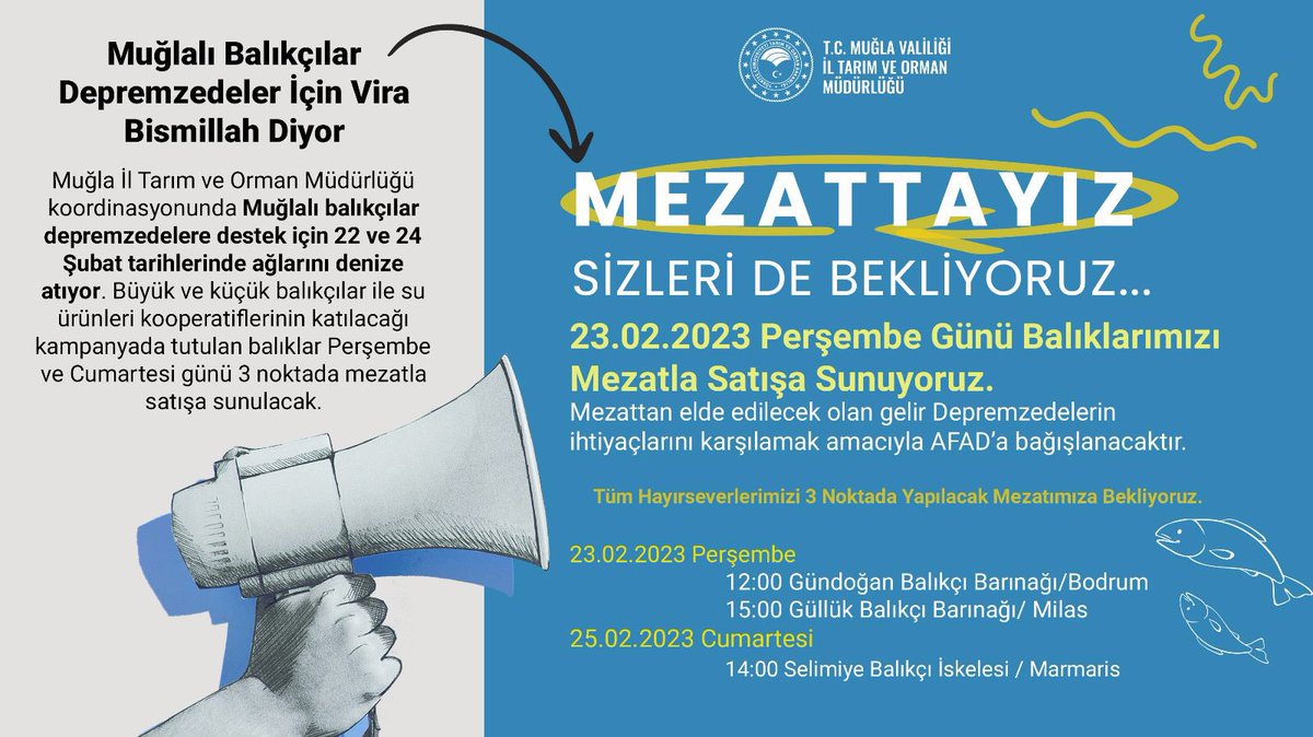 muglatarim's tweet photo. Muğlalı Balıkçılar Depremzedeler İçin Vira Bismillah Diyor

@barissaylak @VahitKirisci @TCTarim @tcmuglavaliligi https://t.co/ZcnLNaLPN6