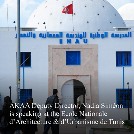 AKDNArchitect's tweet photo. AKAA Deputy Director Nadia Siméon is speaking at a conference on 24 February 2023 at 2 pm at the Petit Amphi, Ecole Nationale d’Architecture &amp; d’Urbanisme de Tunis.
 
#icomos #IcomosTunisie #tunisie #tunisia #tunis #ENAU #universitedecartage
#architecture #AKAA2022 #nadiasimeon https://t.co/ehEXRYe0Js