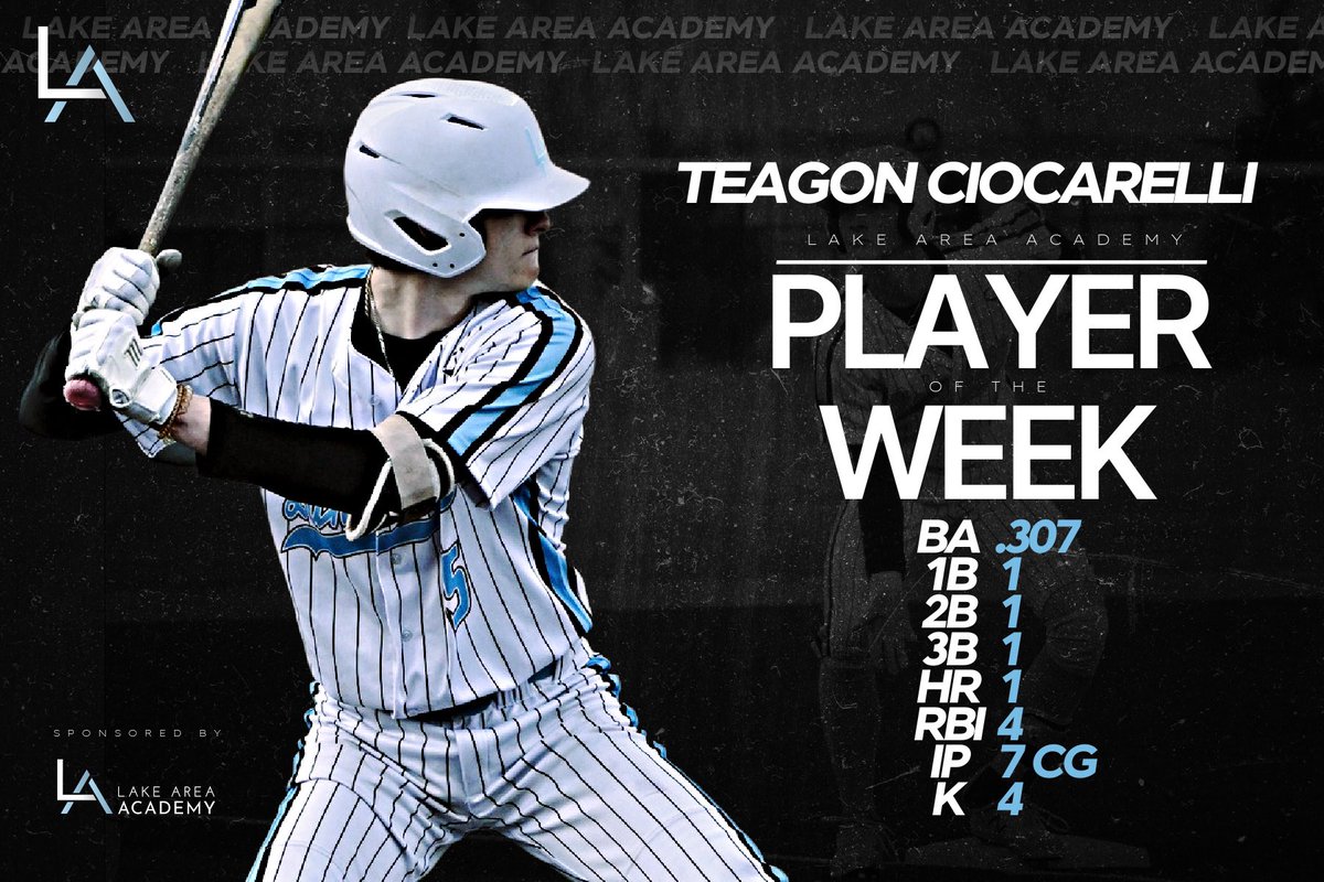 Congrats to <a href="/TCiocarelli/">Teagon Ciocarelli</a> for a great performance during opening week against Spoon River CC and being named Player of the Week! Nice way to start the year! #LAAPOW #WeAreLA #LakeGang