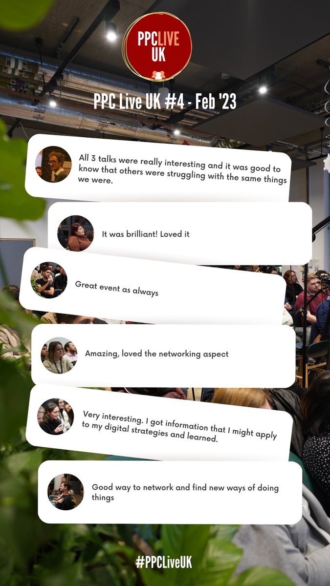ppcliveuk's tweet photo. We won't tell you why you must attend a
@ppcliveuk event.
We'll let our past attendees do that for us. ๐
#PPC #PPCLiveUK #PPCEvent #Reviews #PPCChat https://t.co/Ze8sKdEoJm