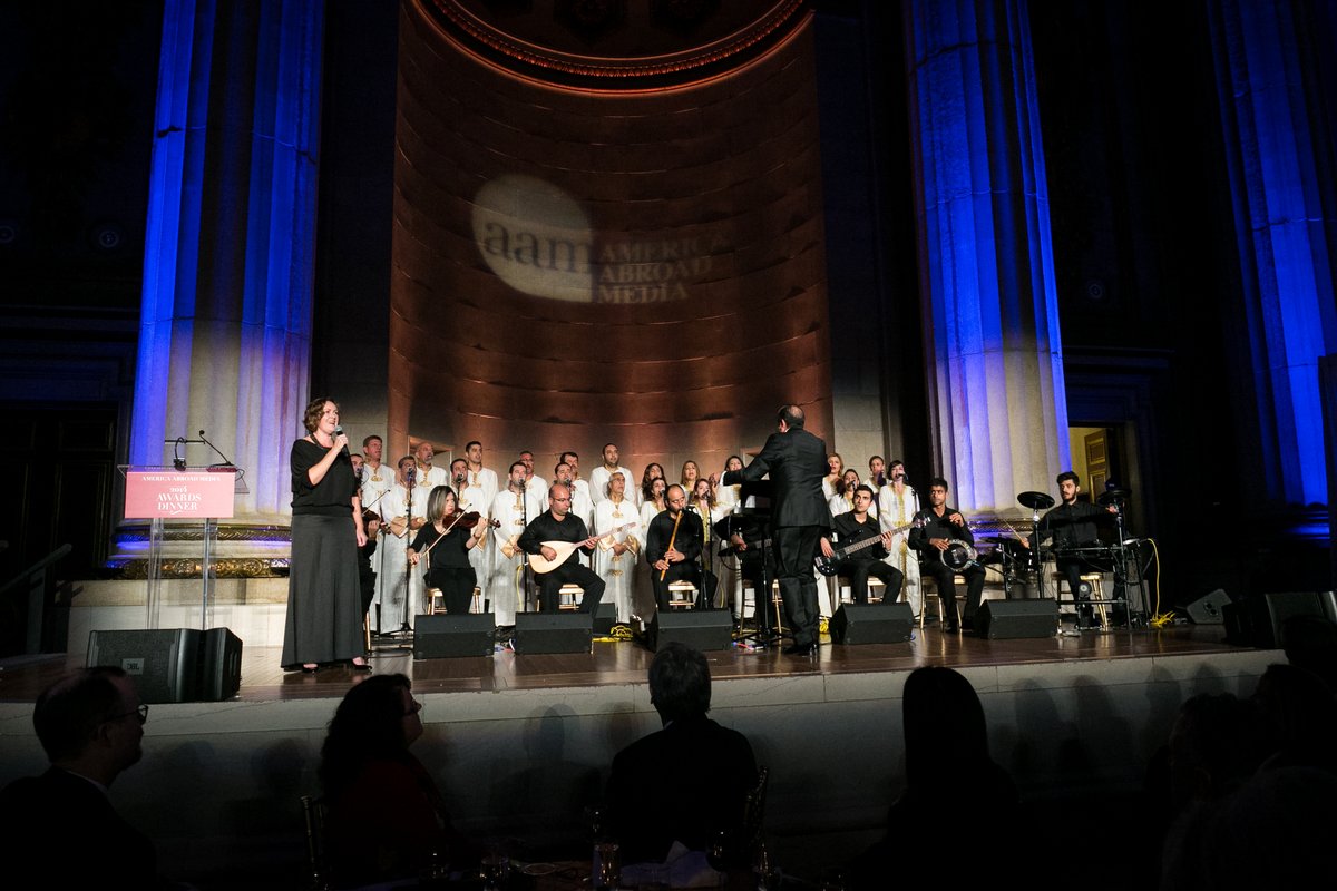 America_Abroad's tweet photo. AAM hosted the Nobel Peace Prize nominated Civilizations Choir of Antakya in 2014 and 2017 #AAMAwards #AAMAwardsDinner. They lost 7 members and many lost their homes. We established a relief fund to help rebuild the Choir. @yilmazozfirat
You can donate: https://t.co/yiaiJN0bzl https://t.co/0FZScM1q73