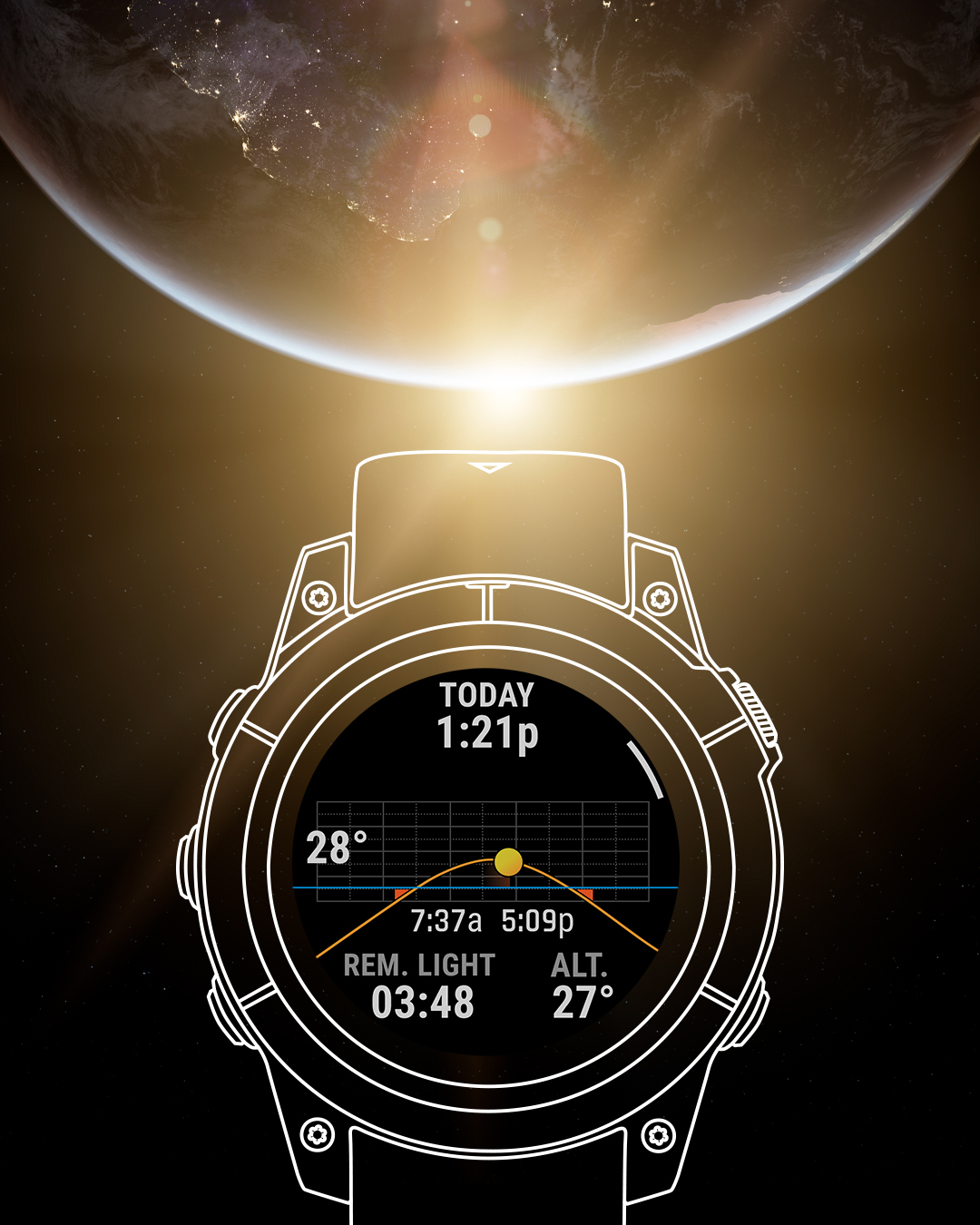 Garmin fenix 5 hotsell sunrise sunset times