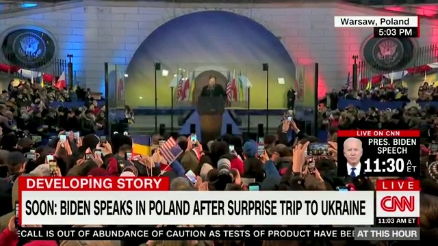 Biden will soon deliver a major speech outdoors in Warsaw. Follow along for a video thread.