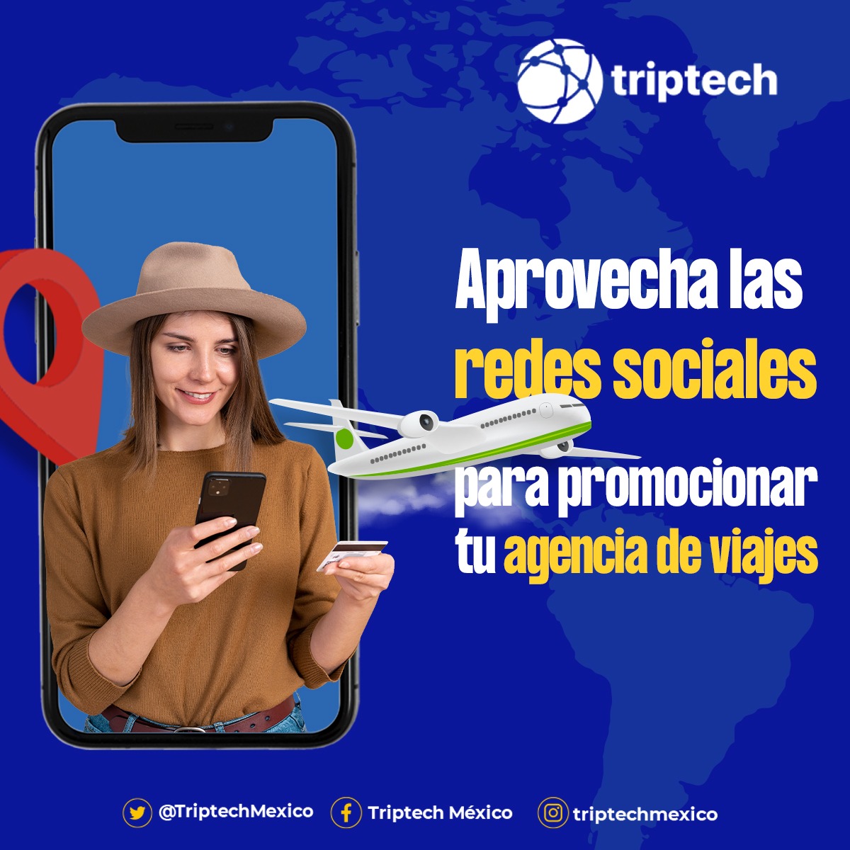 TriptechMexico's tweet photo. ¿Redes sociales para beneficiar a tu agencia?🤔

Conéctate con más clientes con redes sociales🫱🏻🫲🏽. Comparte testimonios imágenes y videos de los destinos que ofreces📷🗿🏖️ y utiliza #BusinessManager de Meta para administrar mejor Facebook o Instagram.🙌🏻#TripTech https://t.co/wTNBYE92ID