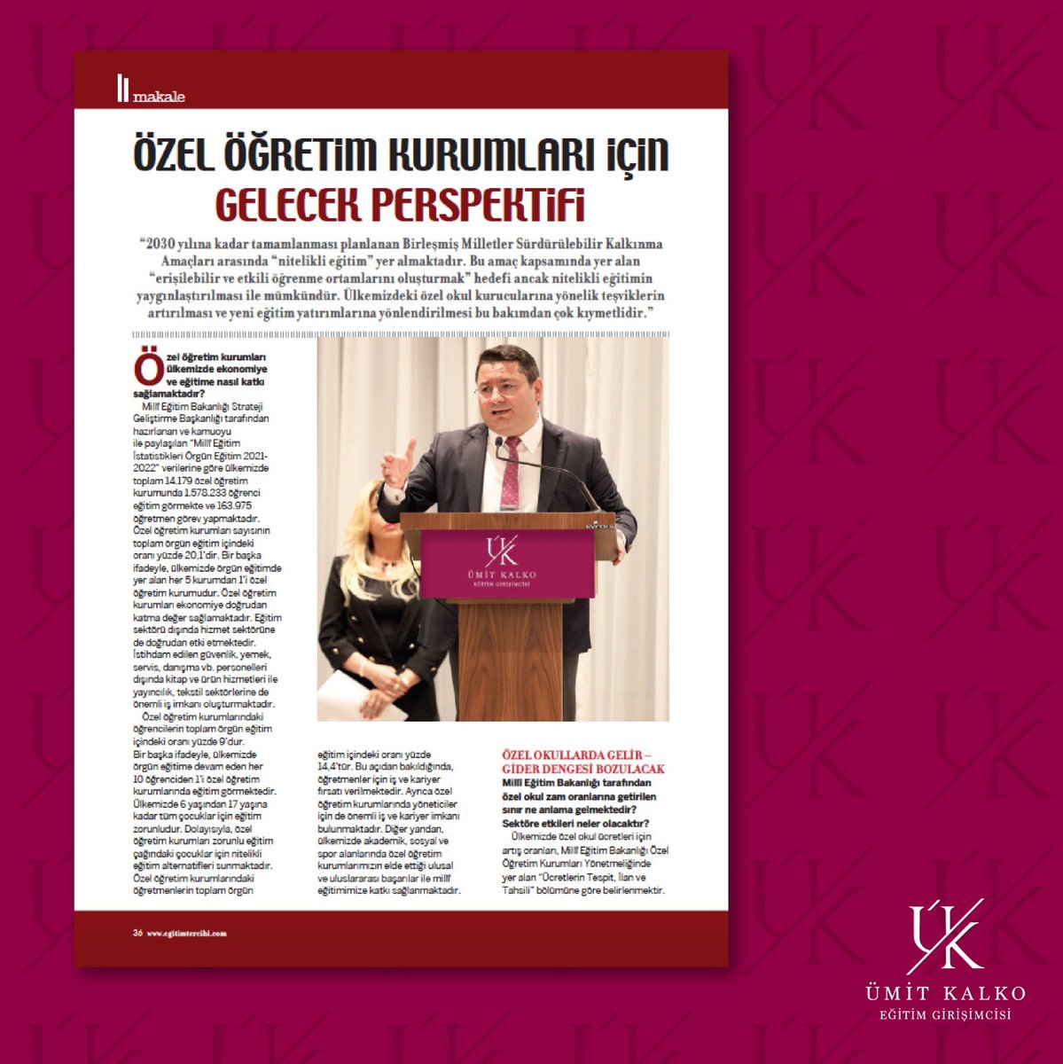 umitkalko's tweet photo. Özel öğretim kurumlarının gelecek perspektifini Artı Eğitim Dergisinde değerlendirdim. Takip etmeniz dileğimle. https://t.co/nYxuNFPRma