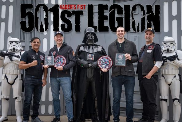 We were honored to be part of the membership induction for Tom O'Connell, who played Darth Vader.

The fun fact: the TKs seen here were also the ones used on episodes 5 and 6!