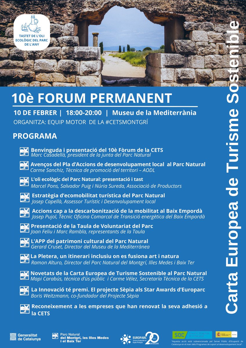 velez_carme's tweet photo. Aquests dies hem celebrat el 10e fòrum de turisme sostenible del Parc Natural Montgri, Medes i Baix Ter. Més de 70 assistents i un programa que mostra la clara aposta del territori per un turisme econòmica i socialment responsable i compatible amb la coservació https://t.co/vDftHab3zM