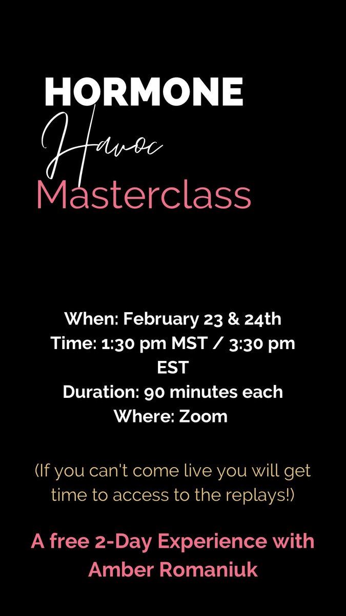 aapprovedmag's tweet photo. Are you tired, brain fogged, puffy or having struggles losing weight? You might be dealing with hormone imbalances and not even know it. Come and join me for my FREE 2-day Masterclass Hormone Havoc to learn the emotional and physical ties to hormones!

https://t.co/wR6zKnZRxk https://t.co/30vrmkEVtS