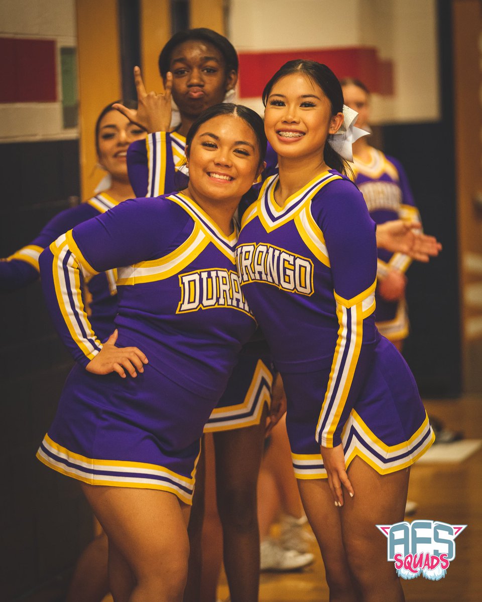 AFSSquads's tweet photo. It takes a village! And the @DurangoHSCheer squad was there to help usher their @DurangoHSHoops team into the State Championship games after a big win over Liberty! https://t.co/Dgr8M2zgBA