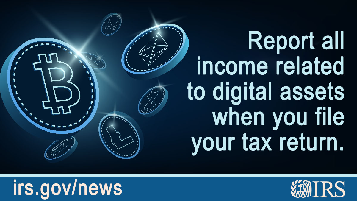IRS reminds taxpayers that this year they must again answer a digital asset  question and report all digital asset-related income when they file their  2022 tax return. See: https://t.co/0tjkS0BBO1