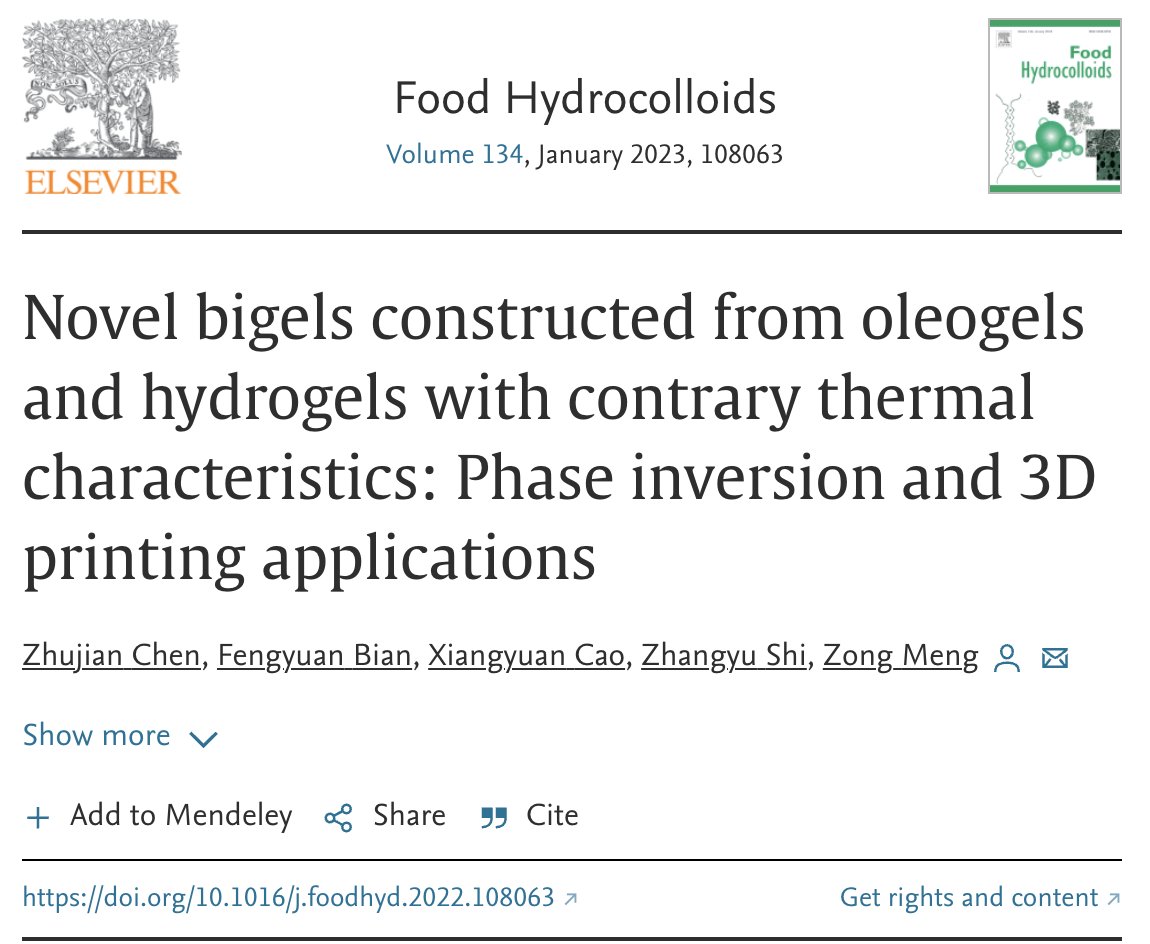 "Beef out, bigels in! 🌱🍔 Beeswax &amp; hydrogels could transform cell-based meat with 3D printing &amp; custom nutrition. Sustainable &amp; ethical 🌍👏 #CellBasedMeat" sciencedirect.com/science/articl…
