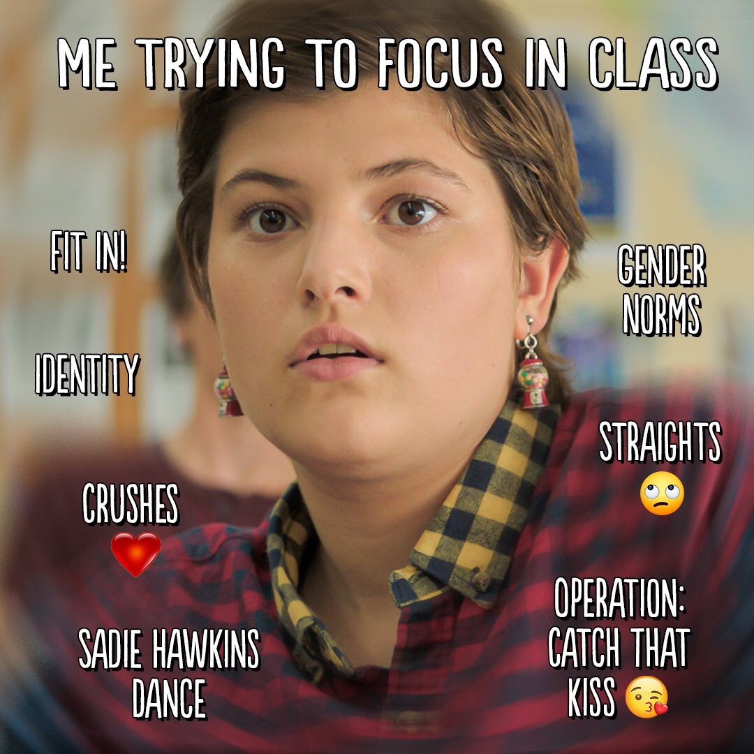 QuiverDistrib's tweet photo. How is one supposed to concentrate on algebra at a time like this? 😤 Find out if Erin has the power to juggle it all in #ErinsGuideToKissingGirls. Buy or rent NOW. https://t.co/sf2EkkH0wC