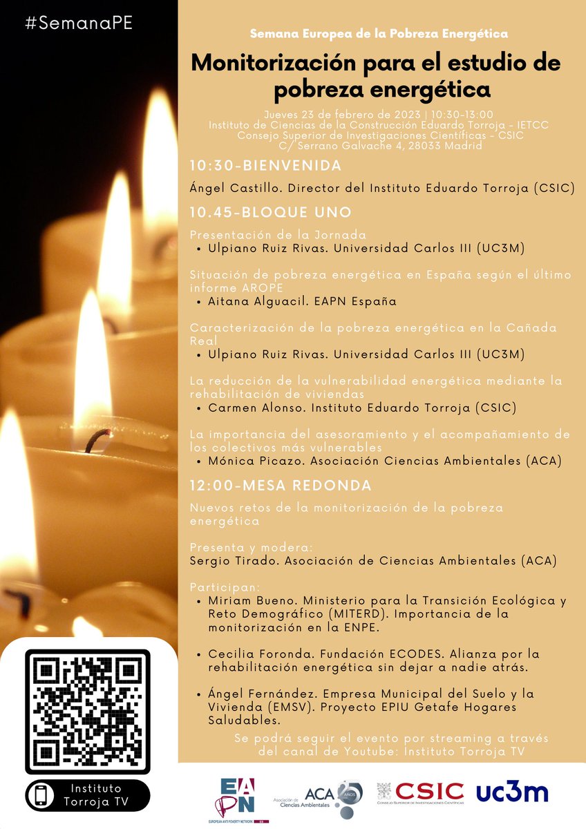 Avanzar en la monitorización, en el estudio y la mejora del conocimiento de la pobreza energética es fundamental.
Interesantes jornadas que podrás seguir también online👇👇👇:
youtube.com/live/jY2Jgggy-…