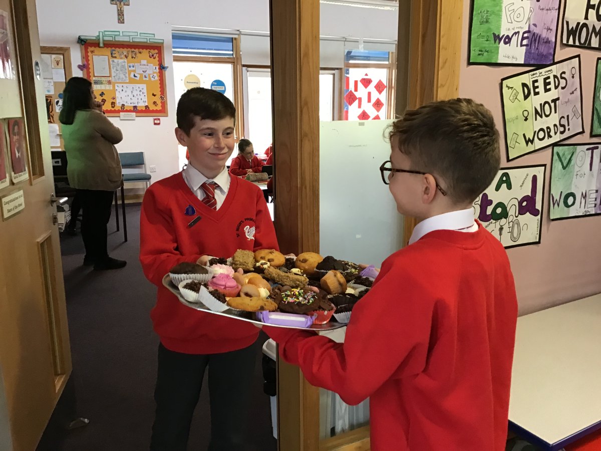 HughCatholic's tweet photo. Year 6 have begun our Lenten Fundraising cycle this year by selling delicious cakes, buns and biscuits. The homemade ones were particularly delicious – the evidence is around the mouth! 😆
Thank you so much for all the donations! #CAFOD #EducAid https://t.co/dMinCL1nw3
