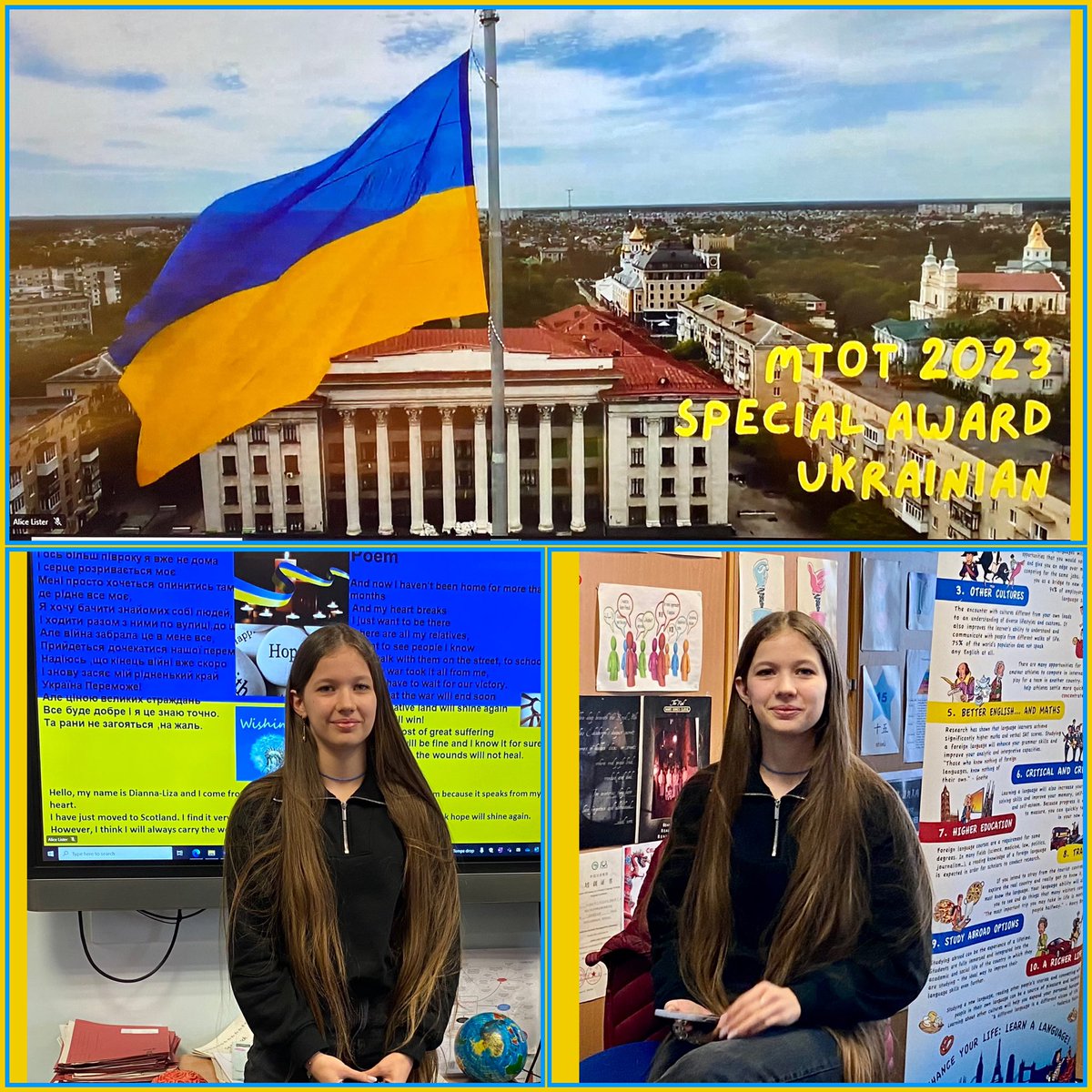 craigmountmfl's tweet photo. We loved the @scottishcilt #MTOT ceremony today &amp; we’re so delighted for Dianna-Liza @CraigmountHS who received a special award for her poem in Ukrainian! A lovely surprise for her!She was so happy &amp; excited! Great to have students from ESOL class cheering &amp; smiling for her too🥳 https://t.co/TKfig07ffY