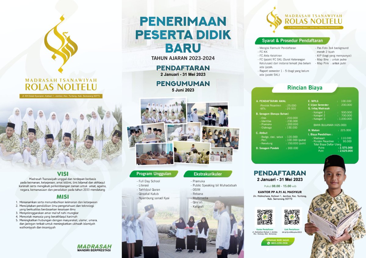 api_almasykur's tweet photo. Yayasan Afif Elmaftuhiyyah Dimyati membuka pendaftaran peserta didik baru jenjang Madrasah Tsanawiyah Rolas Noltelu 
#pendaftaran #apialmasykur #psbb #SantriGayengNusantara https://t.co/Qj6fkrsoi5