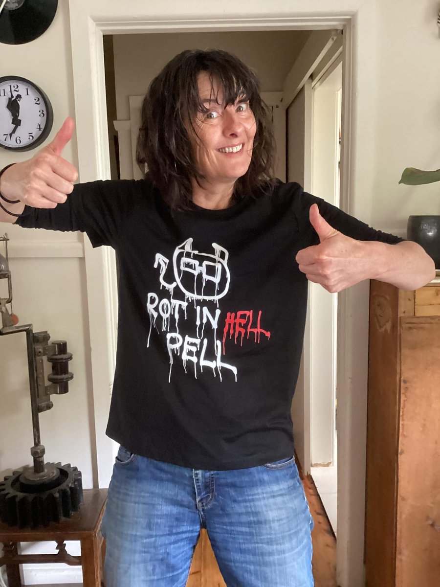 PeterLSparkman's tweet photo. @colonelhogans In from Ballarat and friends of mine are wearing my t-shirt design based on what was sprayed on the cathedral doors in Melbourne https://t.co/2RFmyNonte