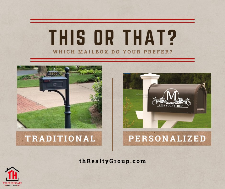 Talibhomes1's tweet photo. Personalize your mailbox to make it stand out in the crowd, or keep it traditional for a classic look - the choice is yours! 📬

#talibhussain #talibhussainrealtygroup #realestate #thisorthat https://t.co/L5RjiTo6RI