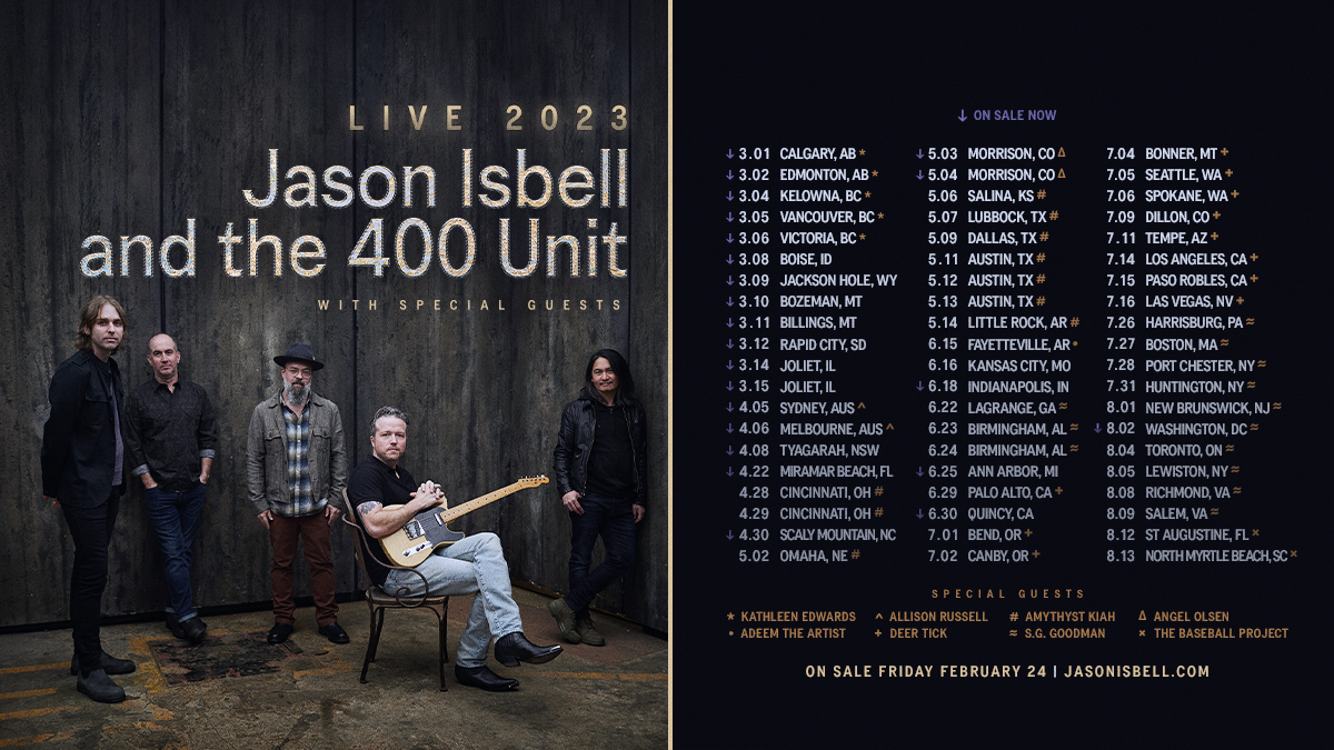 SoutheasternRec's tweet photo. New @JasonIsbell and @the400Unit tour dates have been added for 2023. 

Unless otherwise noted, tickets go on sale Friday (2/24) at 10am local time.

More info: https://t.co/puAKRakMyf https://t.co/ZS4taIGvjw