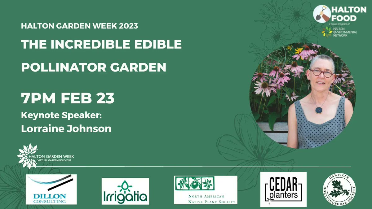 Join renowned author Lorraine Johnson on Feb 23 at 7PM, for her talk The Incredible Edible Pollinator Garden. This talk will help you and your garden "have it all" - support pollinators using native plants &amp; grow your favourite vegetables! For more info: 
buff.ly/3mFjhZx
