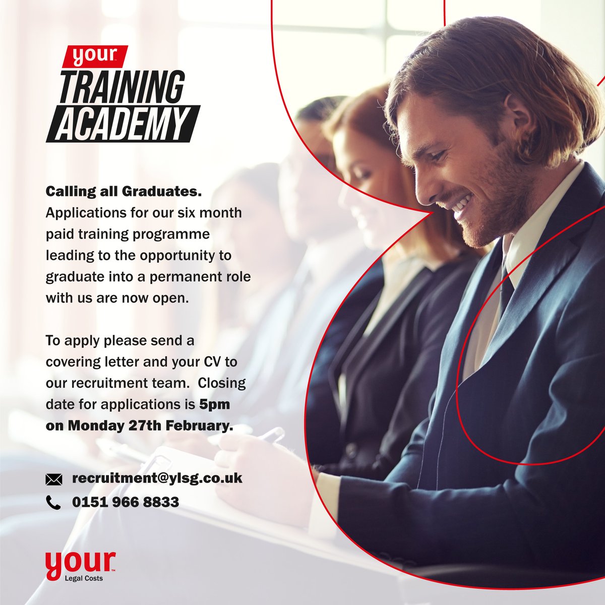 your_legalcosts's tweet photo. Calling all graduates, grab this great opportunity for our paid training programme. Get in touch with us to apply. Applications will close on Monday 27th February.

#yourlegalcosts #legalservices #training #academy #learning #paidtraining #legalcosts #legal #costs #law #court https://t.co/ikmiSsjYNT