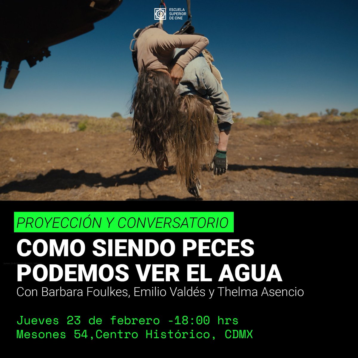 ESCINE_mx's tweet photo. Únete a nosotros este jueves para disfrutar la proyección y conversatorio alrededor de la pieza "Como siendo peces podemos ver el agua" (2022) ¡No puedes perderte esta experiencia única!  
Regístrate en vinculacion@escine.mx para asegurar tu lugar. https://t.co/Y3bwA7rc17