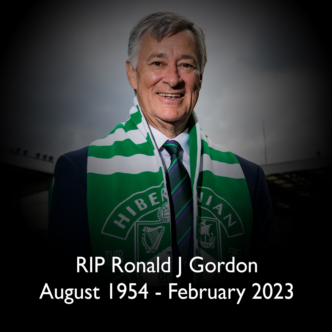 HibernianFC's tweet photo. Hibernian FC Executive Chairman and majority shareholder, Ronald J Gordon, passed away earlier this morning.

Rest in peace, Ron 💚