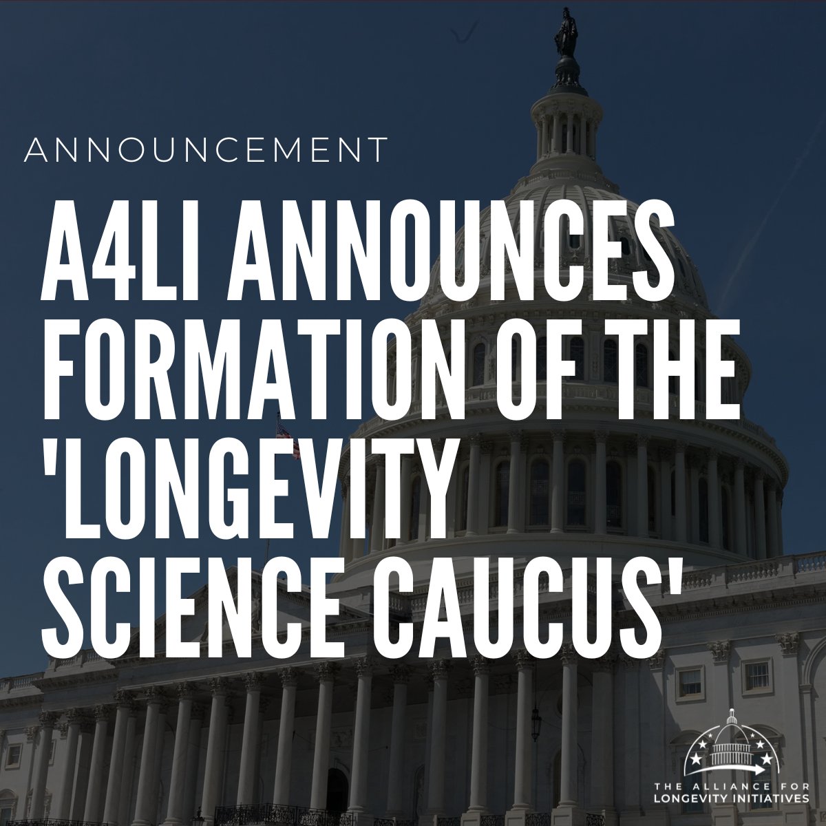 theA4LI's tweet photo. A4LI is proud to announce the founding of the Congressional Caucus for Longevity Science. The formation of the “Longevity Science Caucus” is a transformational moment for the longevity biotechnology industry and the movement to increase healthy human lifespans. https://t.co/nisKRwTJvQ