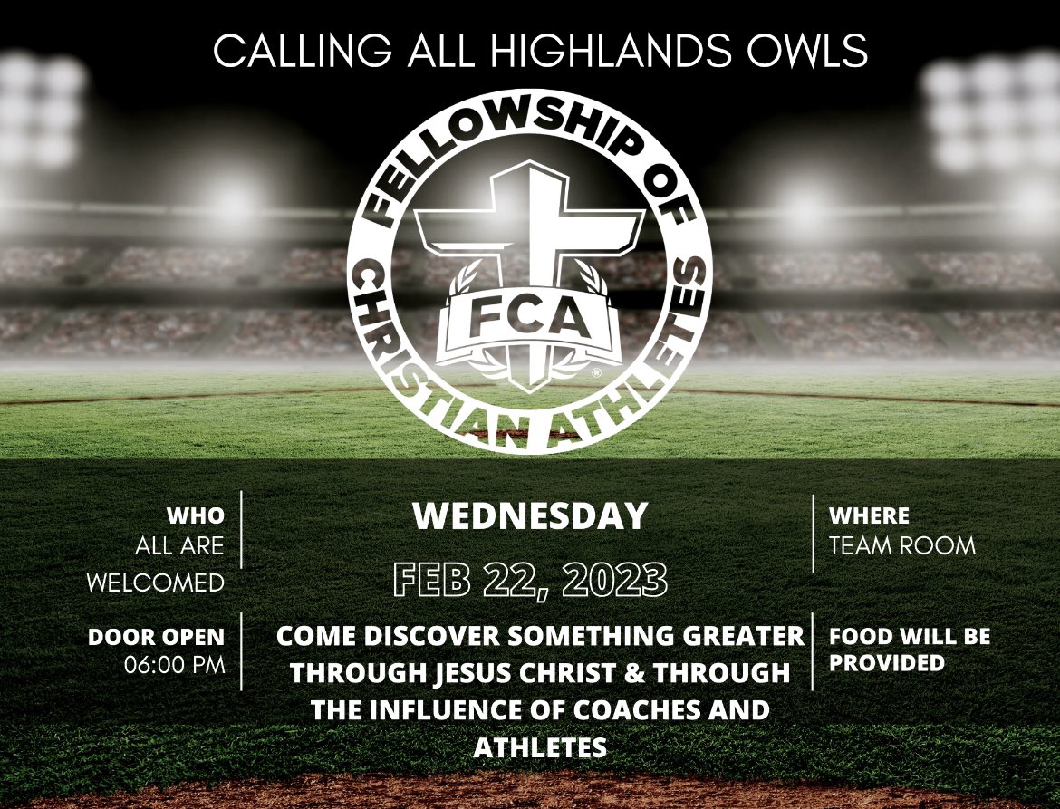Join us tomorrow for our second FCA meeting! Good will be provided and we will have a guest speaker! Excited to see I too everyone!!