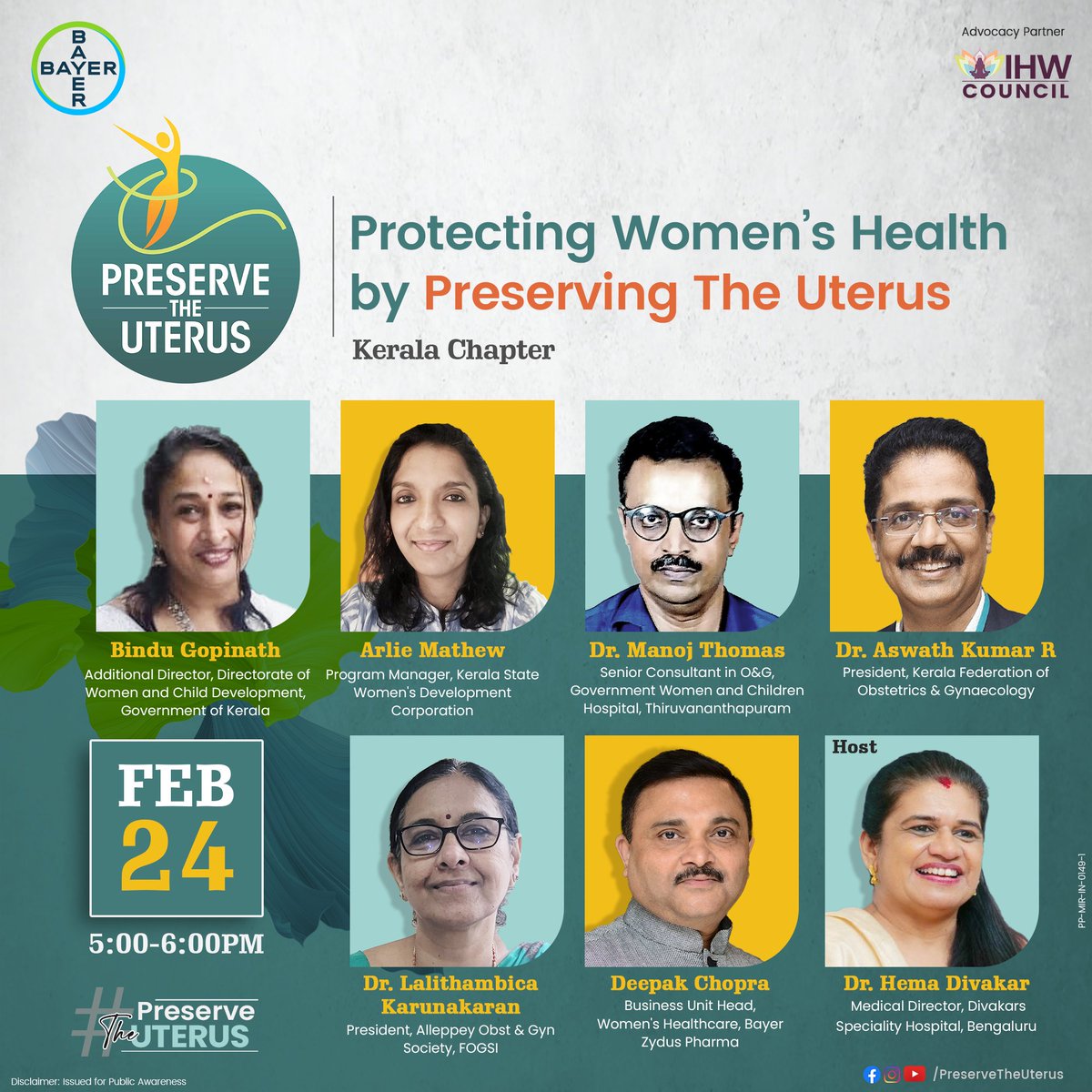 IHWCouncil's tweet photo. Unnecessary uterus removal is still a big issue in India! Meet the experts coming to address this problem and suggest alternatives to #hysterectomy!
Linkedin 👉 https://t.co/VB6ZNDdzlB
FB 👉https://t.co/OflRL8fu0C
Join LIVE - 24th Feb at 5 PM
#PreserveTheUterus #KeralaChapter https://t.co/bG94OgHaIL