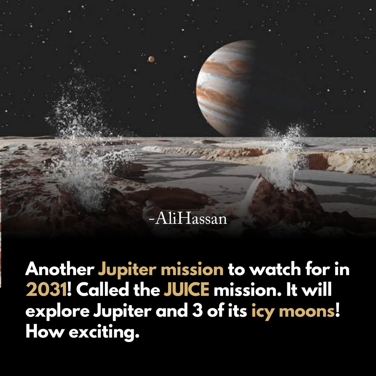 telescope_trove's tweet photo. Jupiter's New Guest!! JUICE
JUICE mission Launch in the Month of April And Approach to Jupiter in 2031. Mission By @esa
#jupiter #jupitermission #jupiterguest #newmission #icymoonmission #esajupitermission https://t.co/zrrzXlQbMM