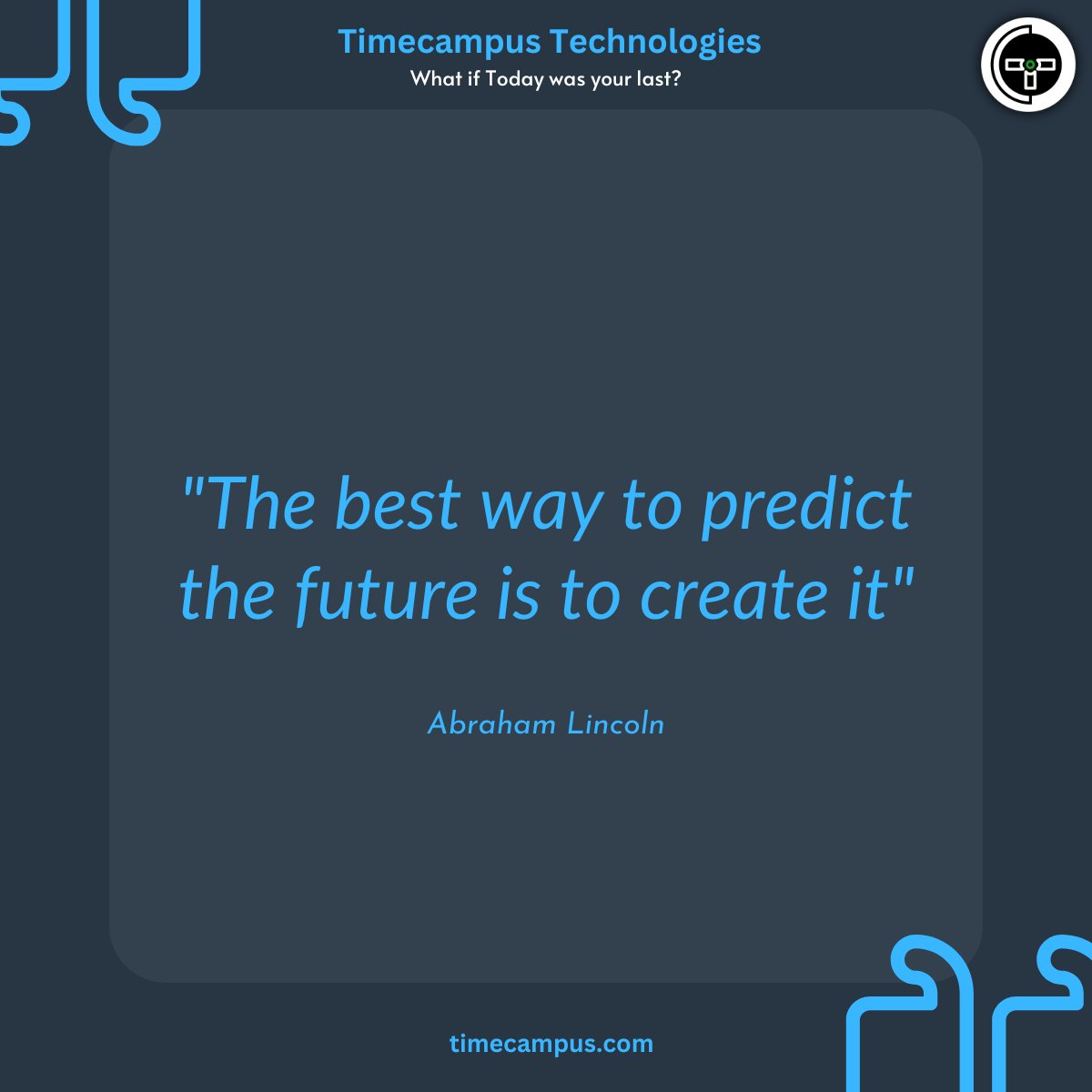 timecampus's tweet photo. "Create your future! 💡

"The best way to predict the future is to create it" - Abraham Lincoln

We believe that focusing on #timemanagement and #productivity can make your dreams come true.

Check out how we can help: https://t.co/vMR4P39ar6 https://t.co/cdXi2LIaXL