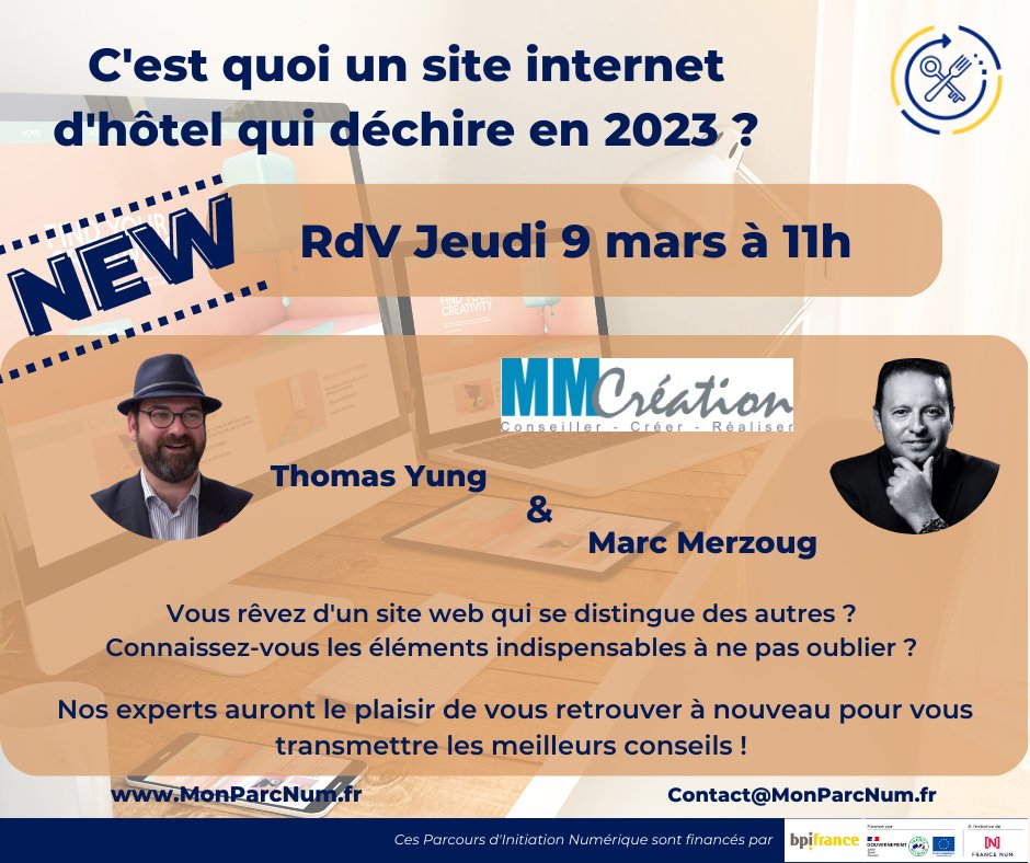 Thomas Yung et son invité Marc Merzoug vous retrouvent pour un webinaire exclusif  "C'est quoi un site internet d'hôtel qui déchire en 2023 ?"
Inscription sur 🌐MonParcNum.fr 
<a href="/GHR_HCR/">GHR</a> <a href="/artiref/">Thomas Yung</a>