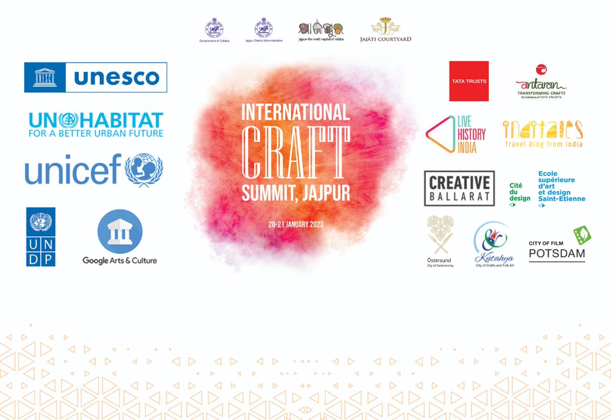 Visit_Jajpur's tweet photo. One month ago – ICSJ 2023
The #ICSJ witnessed the participation of various national and international leaders from the art, craft, and culture ecosystem. Five international cities from the #UCCN, four #UN agencies,Craft leaders & global artists participated in the Summit. #Jajpur https://t.co/lpFYtoTQQT