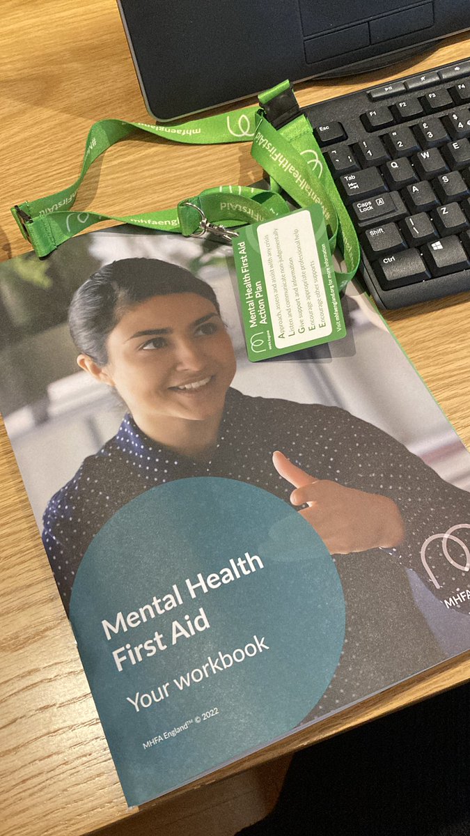 MegC_HR's tweet photo. A fantastic 2 days, thanks to @Pauline_WAW for your support through the course. Very pleased to finally be a #MHFAider! #wellbeing #mentalhealth https://t.co/8PpgxzFnWk