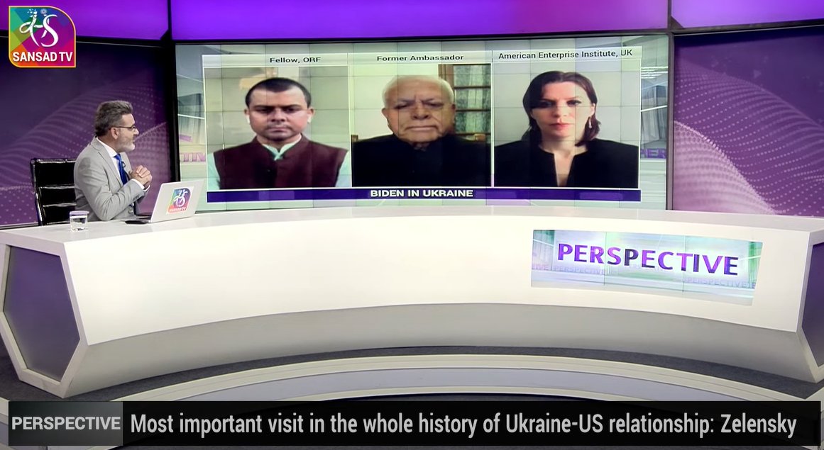 sansad_tv's tweet photo. In a major show of support for #Ukraine US President @JoeBiden made an unprecedented trip to Kyiv. A day later Russian President blamed the West for starting #RussiaUkraineWar. In 'Perspective' we analyse all aspects of Biden's visit & it's impact.
Watch: https://t.co/nLTC3yxktv https://t.co/UQGsQUleQ7