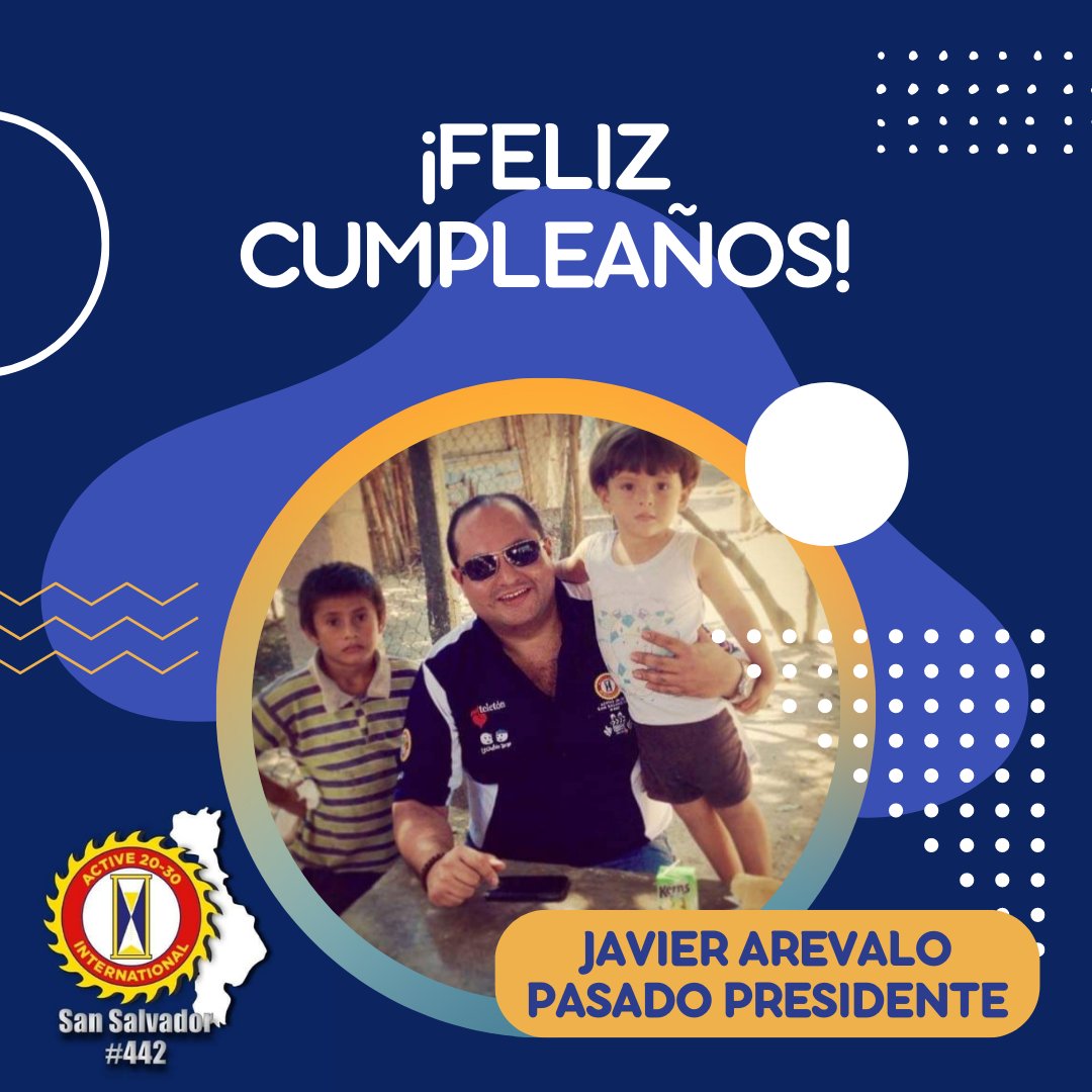 En este día especial queremos felicitar a nuestro socio, Pasado Presidente y Pasado Presidente Nacional, Javier Arevalo. Que Dios bendiga tu vida y te siga dando corazón para ayudar a la comunidad y la niñez.