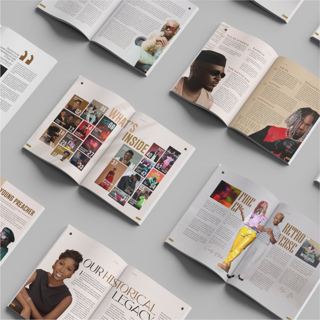 caculuz's tweet photo. My team @DesignsDeca led by @demi_gaud  recently competed a Magazine design for @choccitymusic the biggest and most successful indigenous urban record label in Africa, home to recording artists such as M.I Abaga, Femi Kuti, Blaqbonez, and Candy Bleakz.

Presentation👇 https://t.co/nwfGNNPw2q