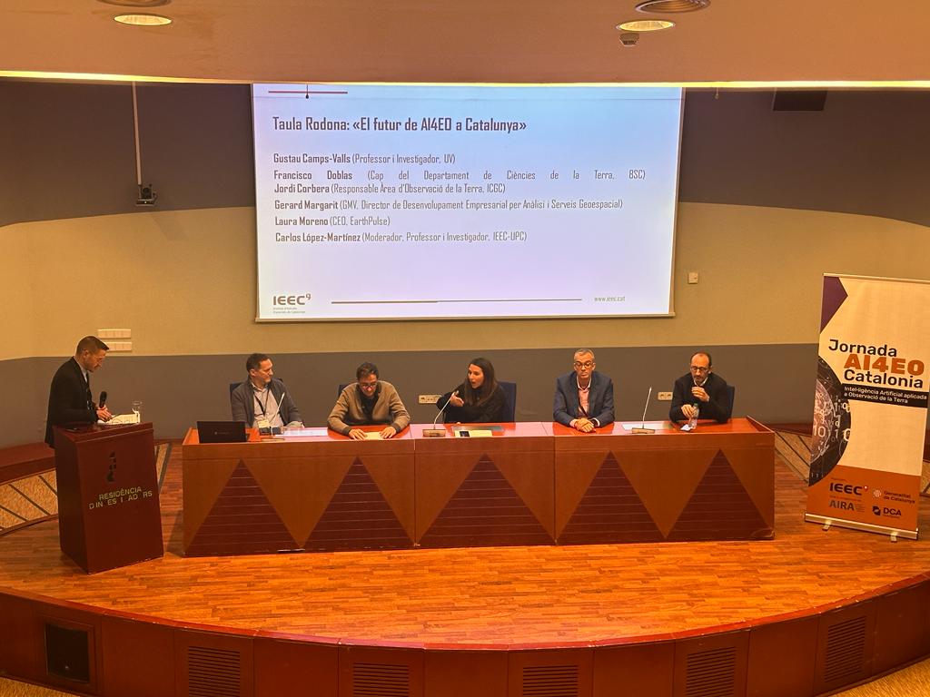 Institut d'Estudis Espacials de Catalunya (IEEC) (@ieec_space) on Twitter photo Amb la taula rodona "Quin és el futur de l'#AI4EO a Catalunya?" tanquem la jornada d’avui:
🔹Gerard Margarit <a href="/infoGMV/">GMV</a>
🔹Jordi Corbera <a href="/ICGCat/">ICGC. Generalitat</a>
🔹Laura Moreno <a href="/earthpulse_sl/">earthpulse</a>
🔹Francisco Doblas <a href="/BSC_CNS/">BSC-CNS</a>
🔹Gustau Camps-Valls, <a href="/UV_EG/">Universitat València</a>
👉 Modera: Carlos López-Martínez #IEEC-<a href="/la_UPC/">Universitat Politècnica de Catalunya (UPC)</a> Amb la taula rodona "Quin és el futur de l'#AI4EO a Catalunya?" tanquem la jornada d’avui:
🔹Gerard Margarit <a href="/infoGMV/">GMV</a>
🔹Jordi Corbera <a href="/ICGCat/">ICGC. Generalitat</a>
🔹Laura Moreno <a href="/earthpulse_sl/">earthpulse</a>
🔹Francisco Doblas <a href="/BSC_CNS/">BSC-CNS</a>
🔹Gustau Camps-Valls, <a href="/UV_EG/">Universitat València</a>
👉 Modera: Carlos López-Martínez #IEEC-<a href="/la_UPC/">Universitat Politècnica de Catalunya (UPC)</a>