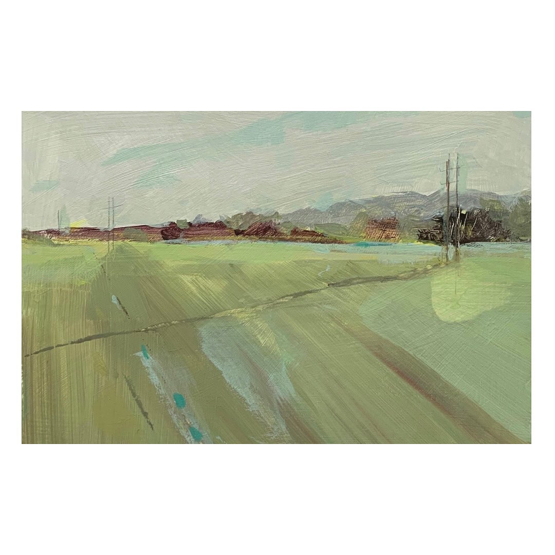A simple,calm little landscape.
I’m trying hard to say just enough and not to fiddle, which is challenging!
#keepitsimple
#exploringshapes 
#lovecolour 
#green 
#contemporaryart 
#britishlandscape 
#originalart 
#artforinteriors 
#stamforduk 
#lincolnshire 
#rutland