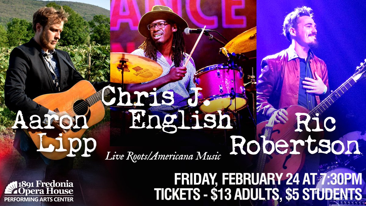 FredOperaHouse's tweet image. Tonight at 7:30PM - Aaron Lipp, Chris English and Ric Robertson live at the Opera House! Hear our interview with Aaron on the latest episode of Notes From The Aisle Seat at aisleseat.podbean.com. #Fredonia #fredoniaoperahouse #aaronlipp #chrisenglish #RicRobertson