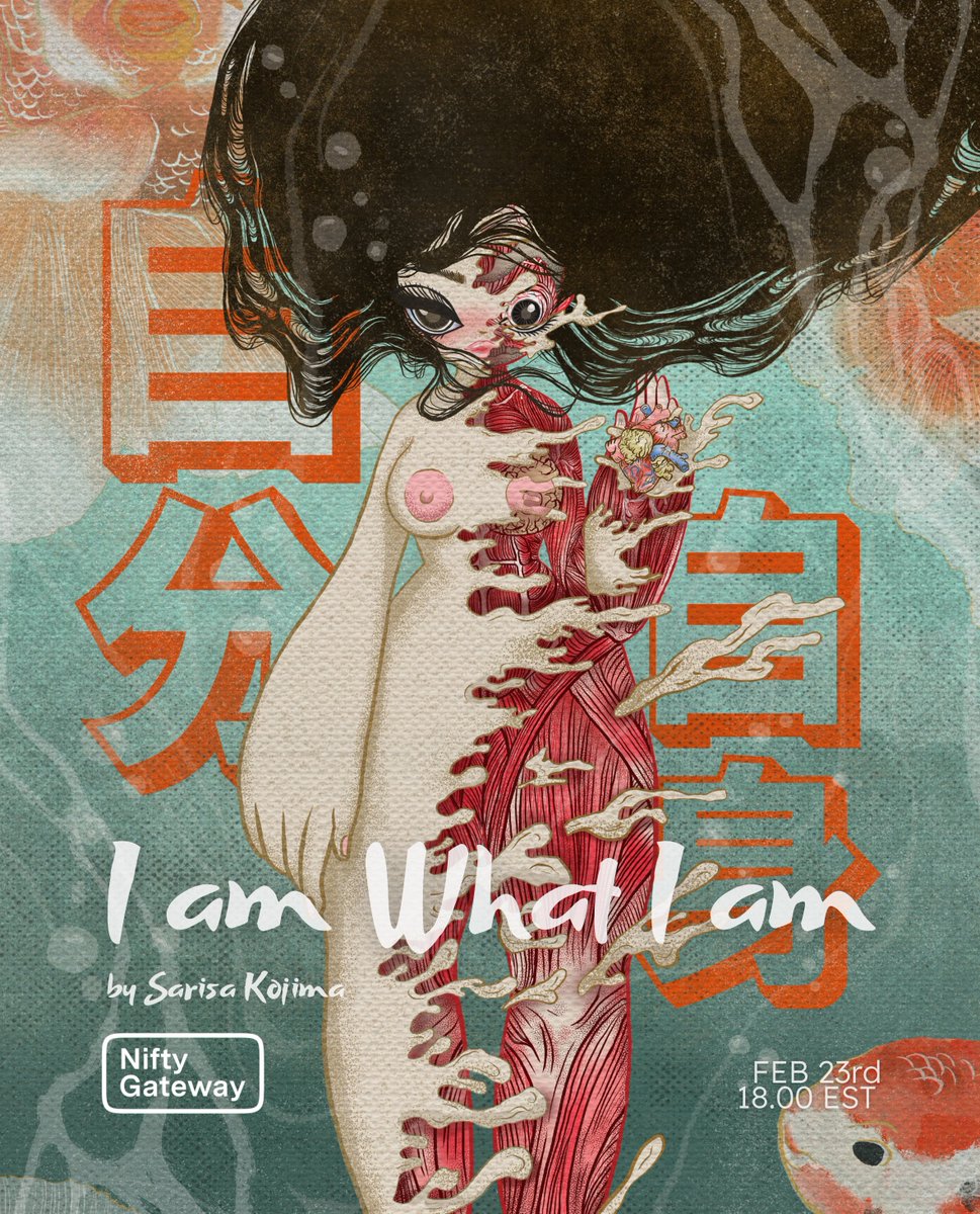 SarisaKojima's tweet photo. GM ! 
'I am What I am' My new collection on @niftygateway 
inspired from the contemplation of death in asian philosophy, utilize a technique of Japanese wood block "Ukiyoe"

Available on Feb 23th  18.00 EST 
28 hrs OE

RT &amp; Comment highly appreciate !🙏💀

Link in comment https://t.co/29wc9Cm0Gv