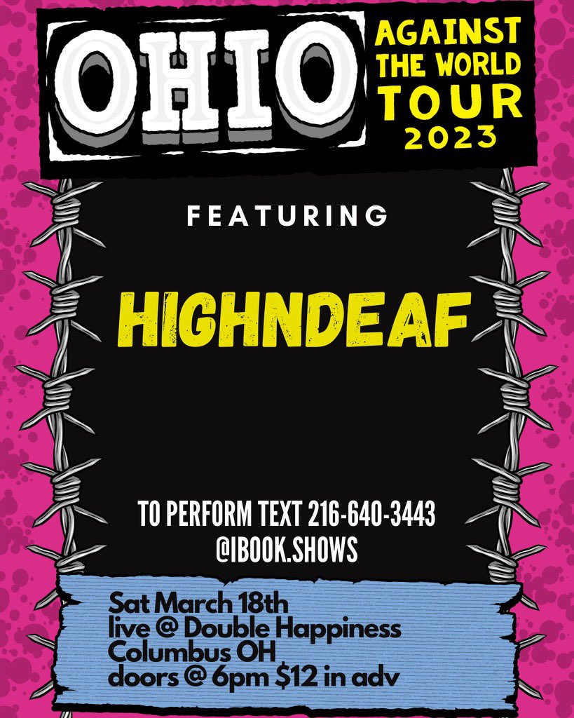 HIGHnDEAF's tweet photo. You already know 😈😈😈 catch me in CBUS march 18th I’m shaking the fuckin walls https://t.co/sG6ne0Axan