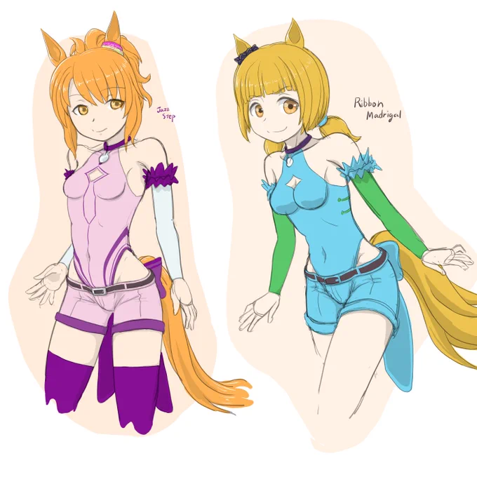 先週描いてたモブウマ娘さん方 #モブウマ娘  #モブウマ娘お絵かき 