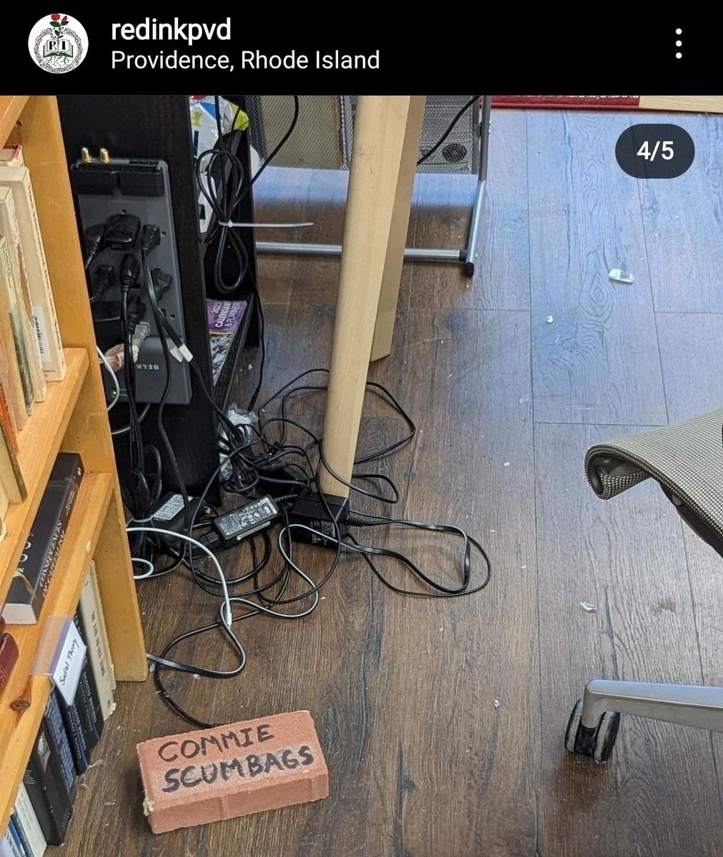 Providence Leftist Radio Podcast (@plrpodcast) on Twitter photo Bricks were thrown through the windows of <a href="/RedInkPVD/">Red Ink Community Library</a> today, regardless its being cleaned and Red Book Day event is still happening later Bricks were thrown through the windows of <a href="/RedInkPVD/">Red Ink Community Library</a> today, regardless its being cleaned and Red Book Day event is still happening later