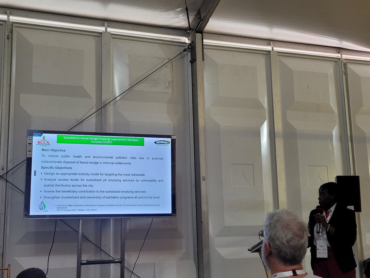 RoRen90's tweet photo. Live from @AfWA_AAE / FSM7: @KCCAUG sharing how they evaluated different sanitation business models before taking the plunge... https://t.co/1YDbMbpq0Z