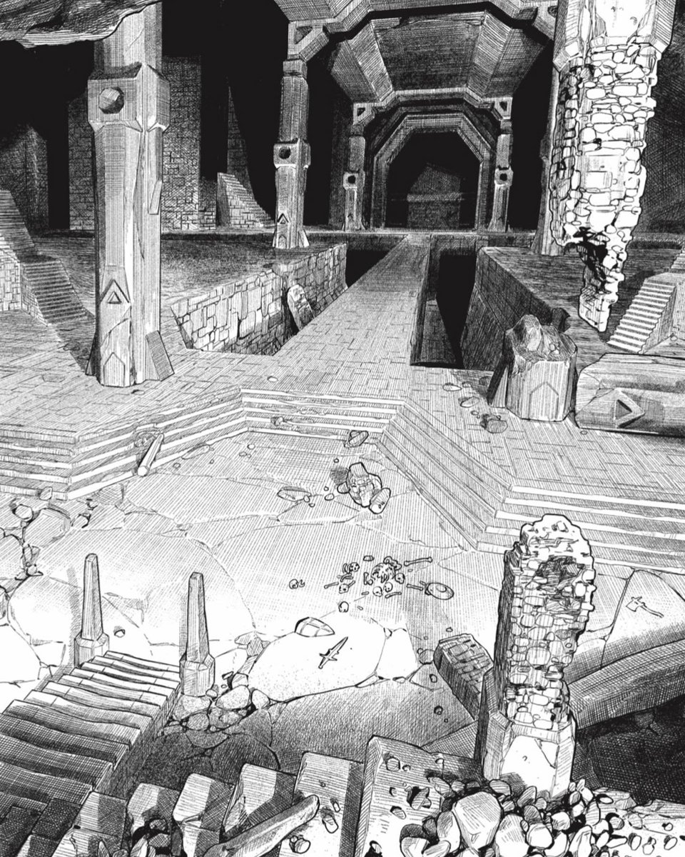 Travis_Fauber's tweet photo. They went to the King’s Gate leading to the ancient dwarven city of Grendathul. This is the 10th expedition into The Fallen Kingdom of Dun’Athul.

#ttrpg #dnd #dnd5e #dungeonsanddragons #osr #Dwarrowdeep #megadungeon #hexcrawl #adventure https://t.co/C3JezSyM0C